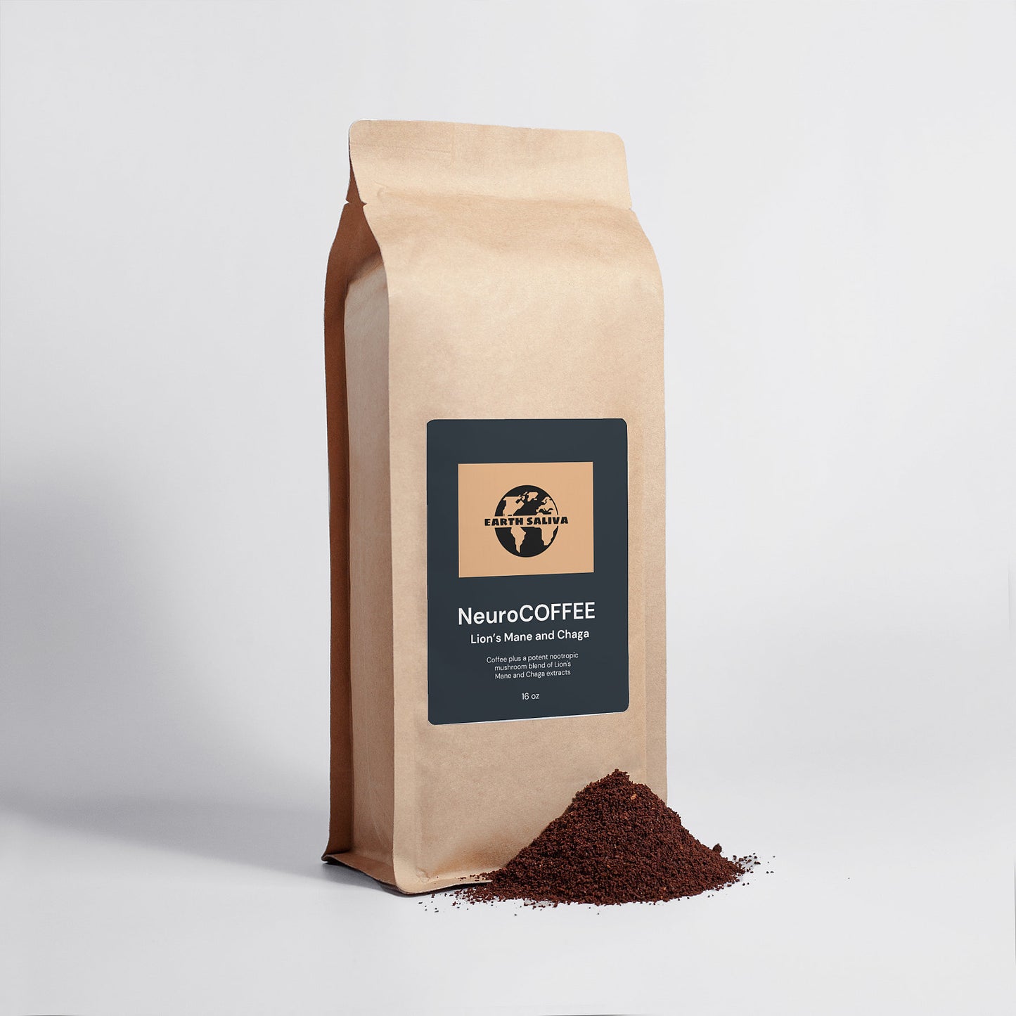 EarthSaliva: NeuroCoffee with Lion's Mane & Chaga - 16oz